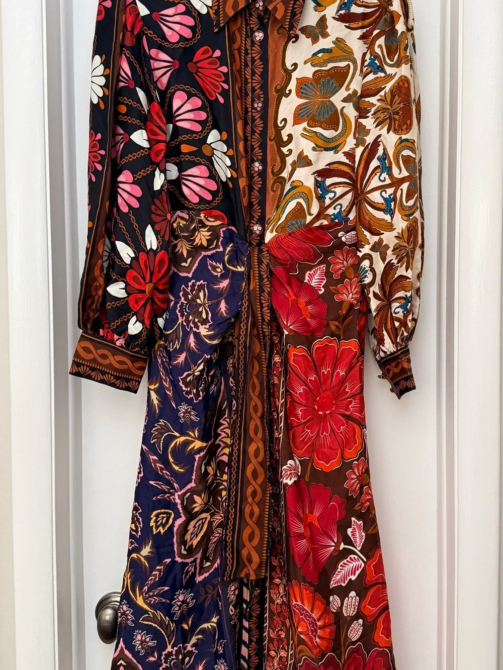 NWOT FARM Rio Miranda Mix Print Midi Dress - Picture 8 of 14